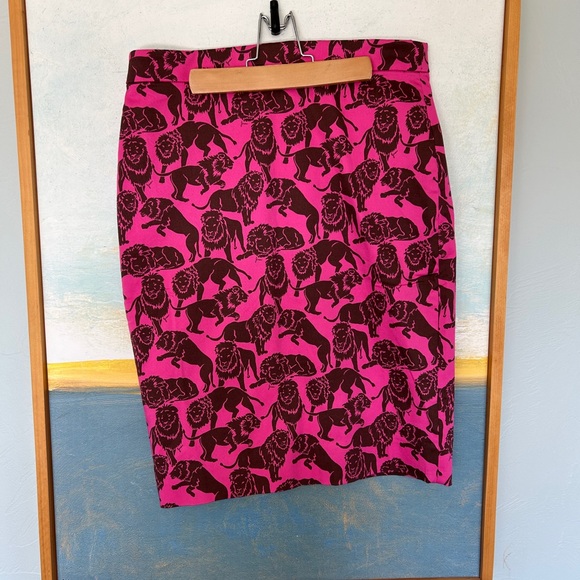 NWT - J.Crew Lion Print Pencil Skirt - Picture 3 of 5